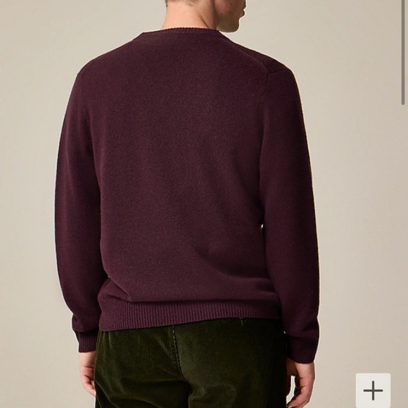 J CREW ITALIAN MERINO WOOL HEFTIER LIGHTWEIGHT WARM V NECK IN BURGUNDY COLORED - Picture 6 of 9
